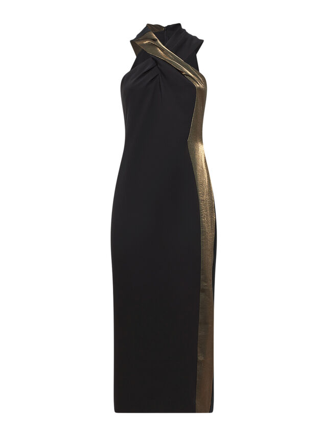 Carla Metallic Stripe Bodycon Midi Dress